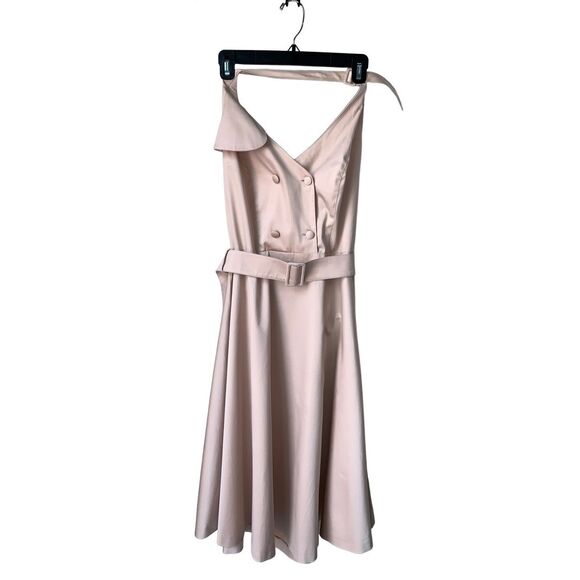 Burberry Vintage Pink Double Breasted Halter Top A-Line Dress - Picture 2 of 13